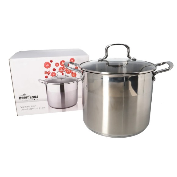 Danny Home Stainless Steel Stockpot With Glass Lid