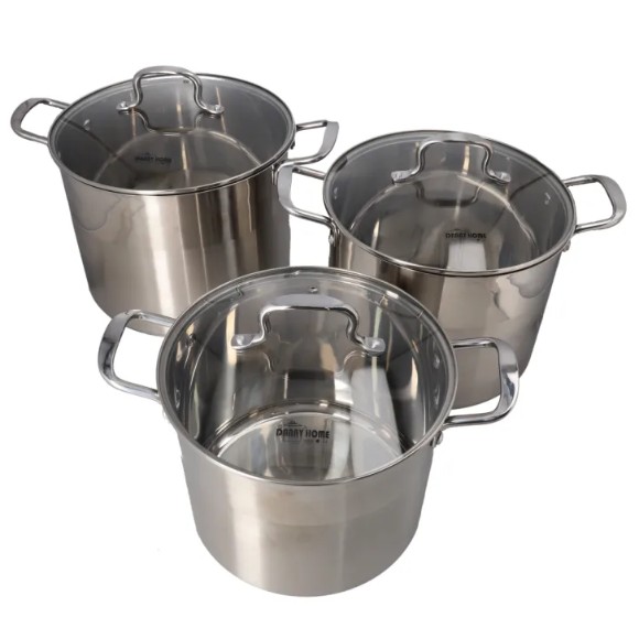 Danny Home Stainless Steel Stockpot With Glass Lid