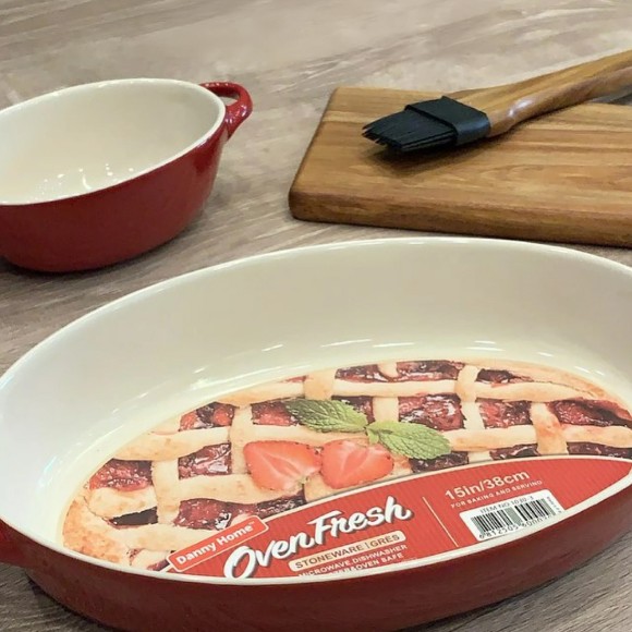 Danny Home Stoneware Oval Ovan Baking Dish 15 Inch / 4 Liter