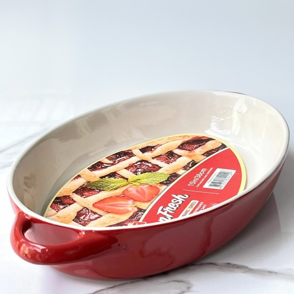 Danny Home Stoneware Oval Ovan Baking Dish 15 Inch / 4 Liter