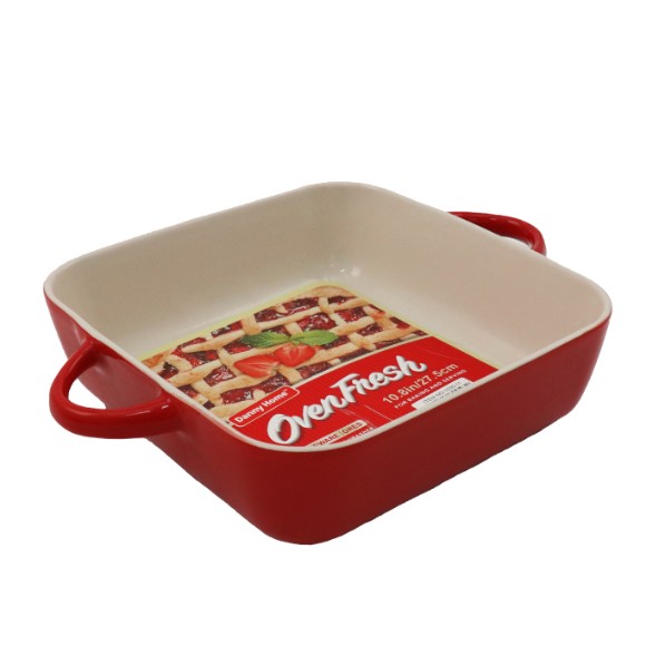 Danny Home Stoneware Square Roaster Baking Dish 10.8 Inch / 1.65 Liter