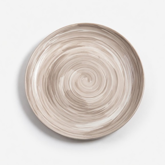 Danny Home Swirl Pattern Ceramic Flate Dinner Plate 10.5 Inch 1-Pcs