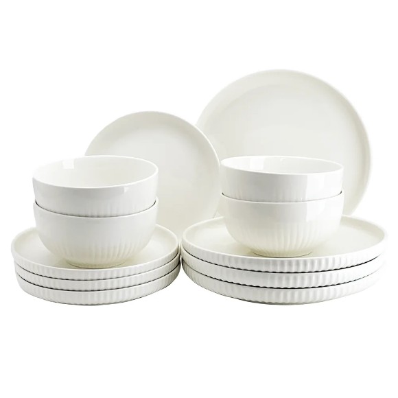 Danny Home White Porcelain Dinner Set 12pcs