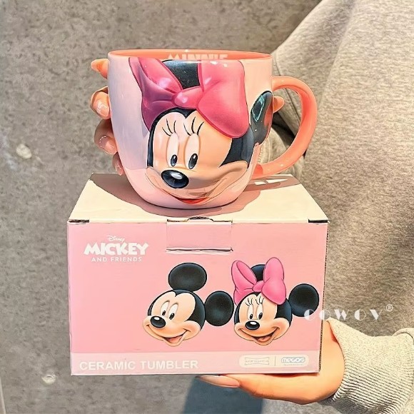 Disney Mickey Mouse 3D Mug Creative Ceramic Coffee Cup with Handle Good-looking Couple Cup - 550ml