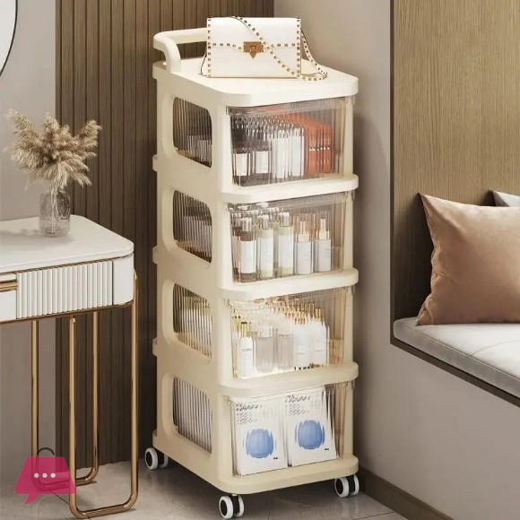 Drawer Storage Rack 5-Layer Acrylic Transparent Rack Baby Product Storage Cabinet Mobile Cart