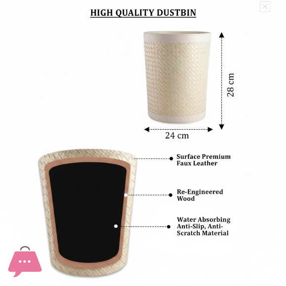 Elegance Faux Leather Dustbin