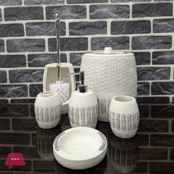 Elegant Carving Resin Bathroom Accessory Set of 6 - RB1350-3