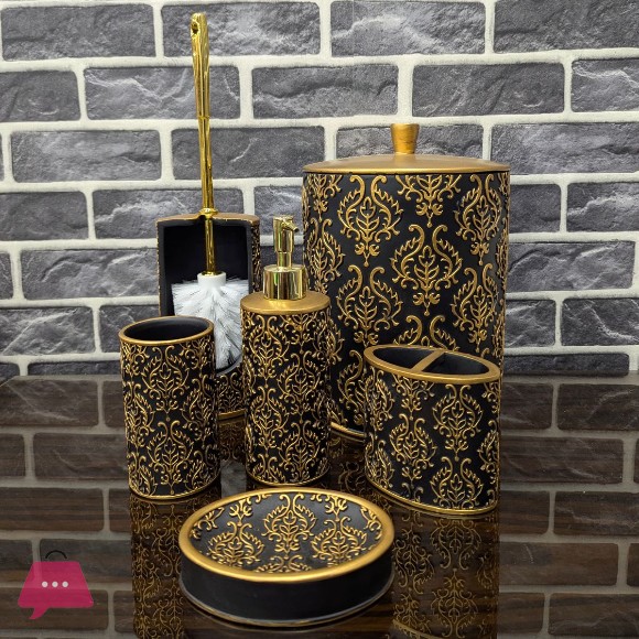 Elegant Carving Resin Bathroom Accessory Set of 6 - RB1350-4