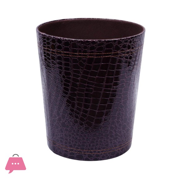 Elegant Crocodile-Textured Leather Dustbins