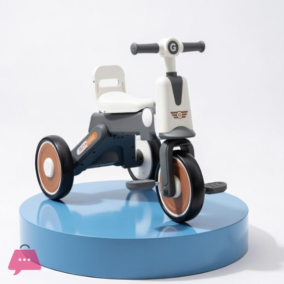 Foldable Kids Tricycle with Backrest Seat