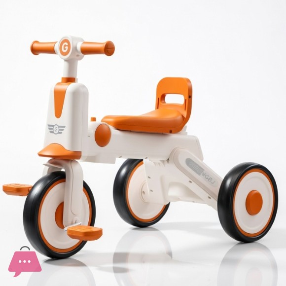 Foldable Kids Tricycle with Backrest Seat