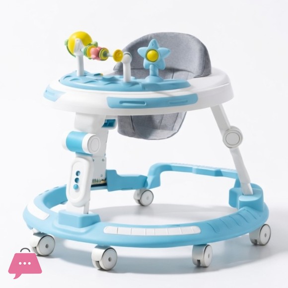 Foldabe Plastic Baby Walker Silent Wheels