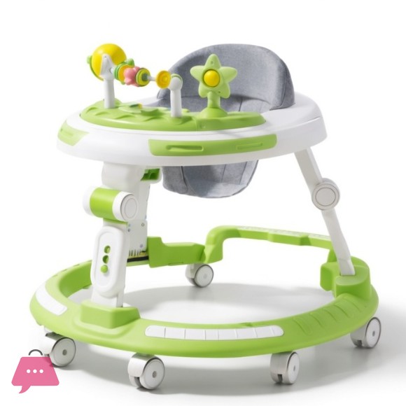 Foldabe Plastic Baby Walker Silent Wheels
