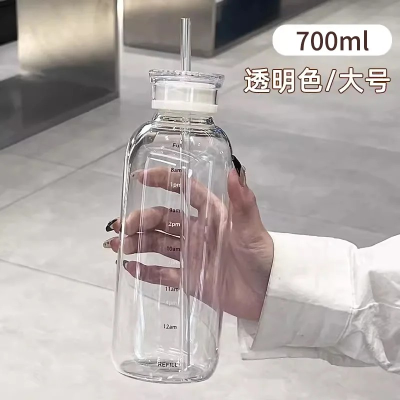 glass-water-bottle-with-straw-clear-kawaii-drinking-bottle-leakproof-iced-coffee-cup-500-750ml