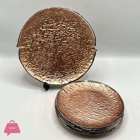 Iridescent Hammered Glass Cake Set - 7 Piece Serving Set