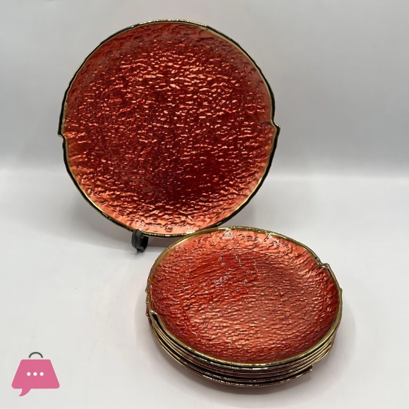 Iridescent Hammered Glass Cake Set - 7 Piece Serving Set