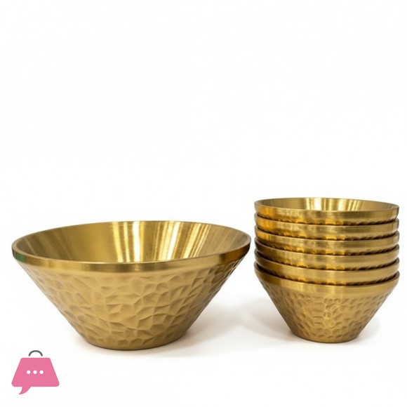 Hammered Bowls Set Bowl for Parties - 7 Pcs