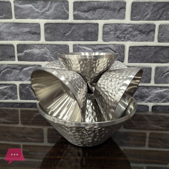 Hammered Bowls Set Bowl for Parties - 7 Pcs