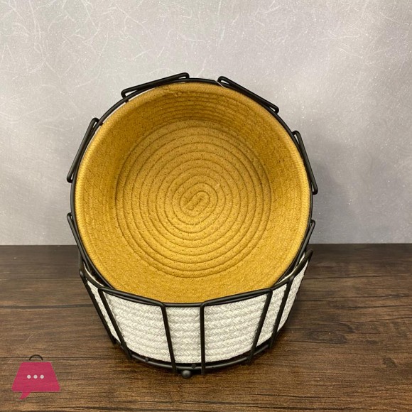 Handcrafted Metal Wire with Fabric Liner Roti Basket