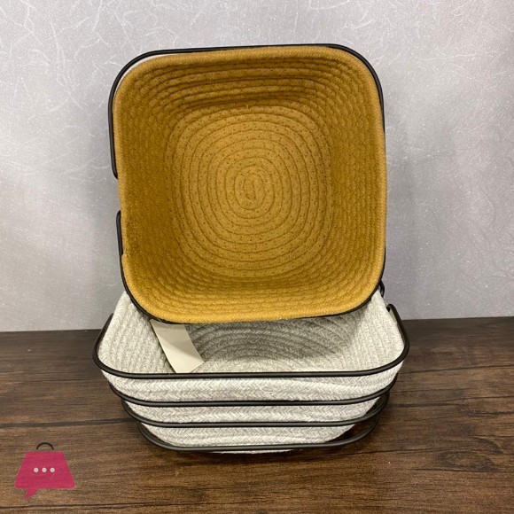 Handcrafted Metal Wire with Fabric Liner Roti Basket