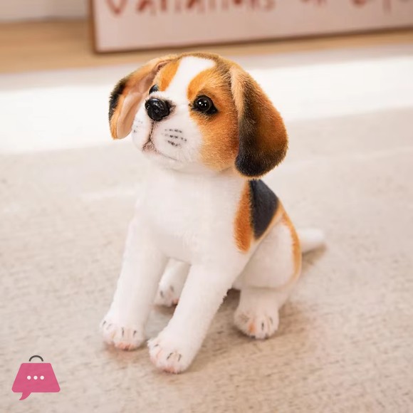 Dog Plush Toy Cute Stuffed Realistic Puppy Doll For Kids - 25CM