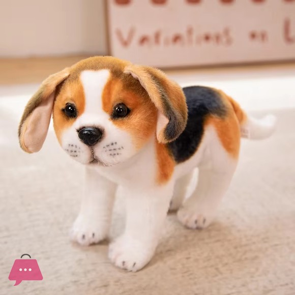 Dog Plush Toy Cute Stuffed Realistic Puppy Doll For Kids - 25CM
