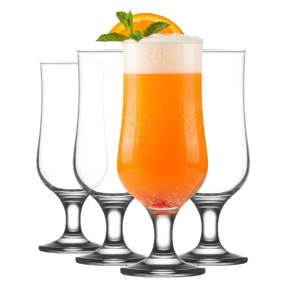 Hurricane Glasses Pina Colada Tall Cocktail Glasses Set of 6