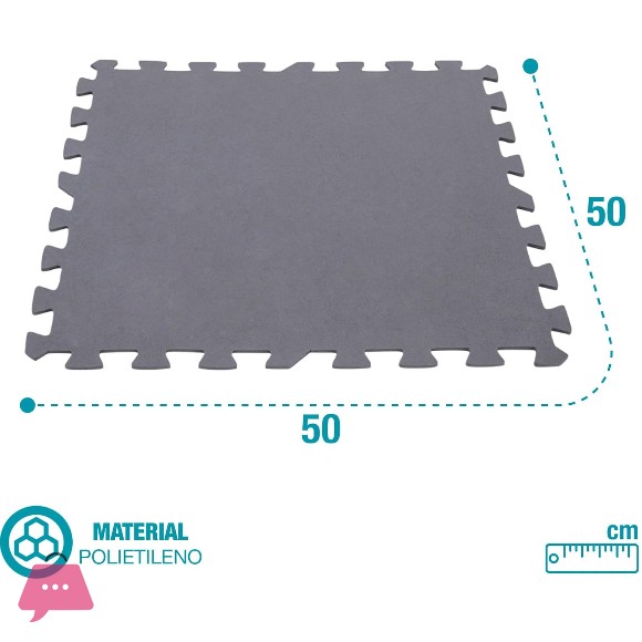 Intex Interlocking Padded Floor Protector Grey 50 x 50cm - 29084