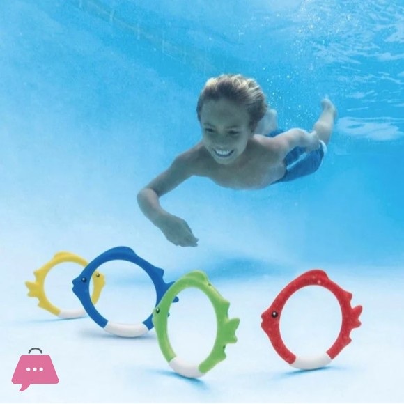 Intex Underwater Swimming Diving Pool Toy Sinking Fun Fish Rings - 55507