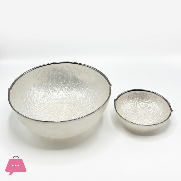 Iridescent Hammered Glass Fruit Bowl Set - 7 Piece Serving Set