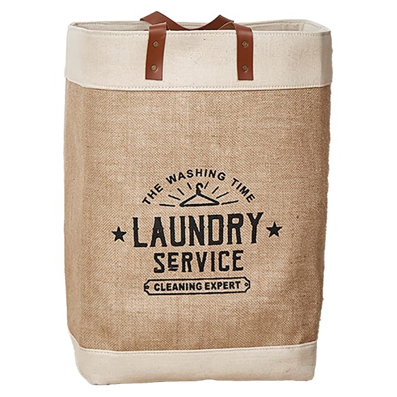 Jute Fabric Shopping Bag, Moisture-Proof EVA White Edge Large Jute Storage Bag for Home