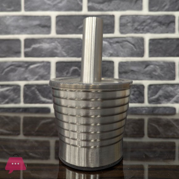 Kitchen Mortar Pestle Set Stainless Steel Garlic Crusher Household Grinder - 12.5cm