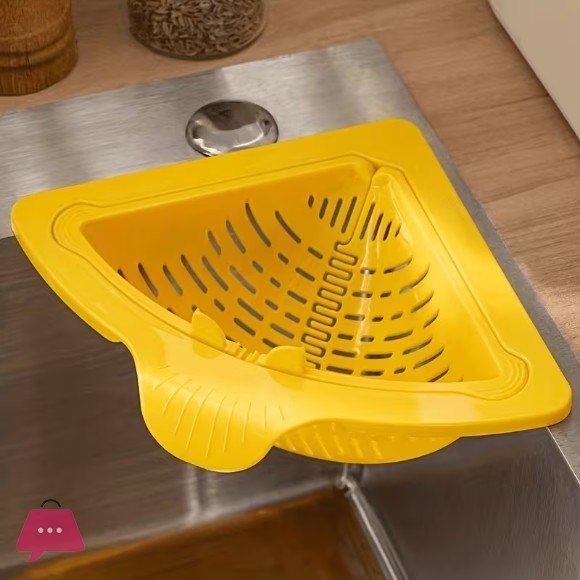 Kitchen Sink Strainer Basket Triangular Saves Space Sink Corners