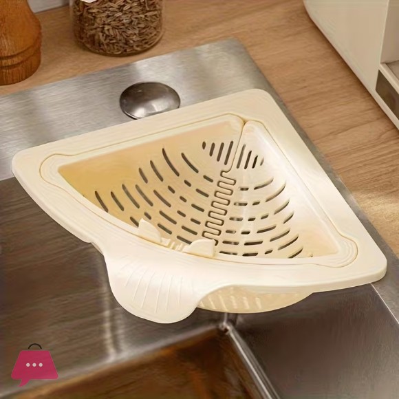 Kitchen Sink Strainer Basket Triangular Saves Space Sink Corners