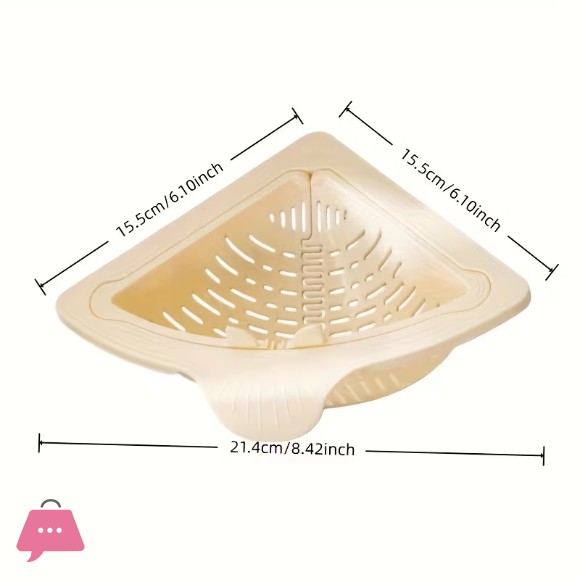 Kitchen Sink Strainer Basket Triangular Saves Space Sink Corners