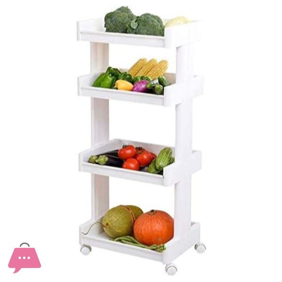 Kitchen Storage Rack For Sundries Goods Fridge Side Shelf 4 Layer Removable With Wheels Bathroom Organizer Shelf Book Shelve|Storage Holders & Racks
