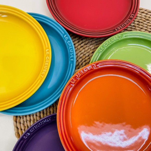 LE CREUSET Rainbow Ceramic Set of 6 Plates Set of 6 - 7.5inch