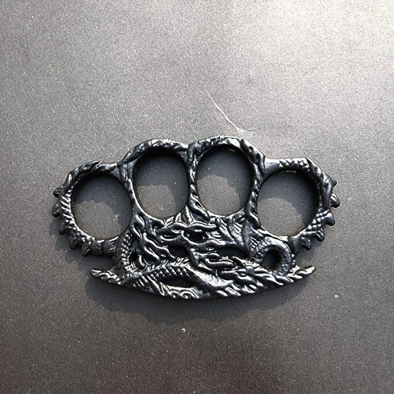 Black Iron Knuckle Duster Dragan Gripper 1Pc Beautiful Design