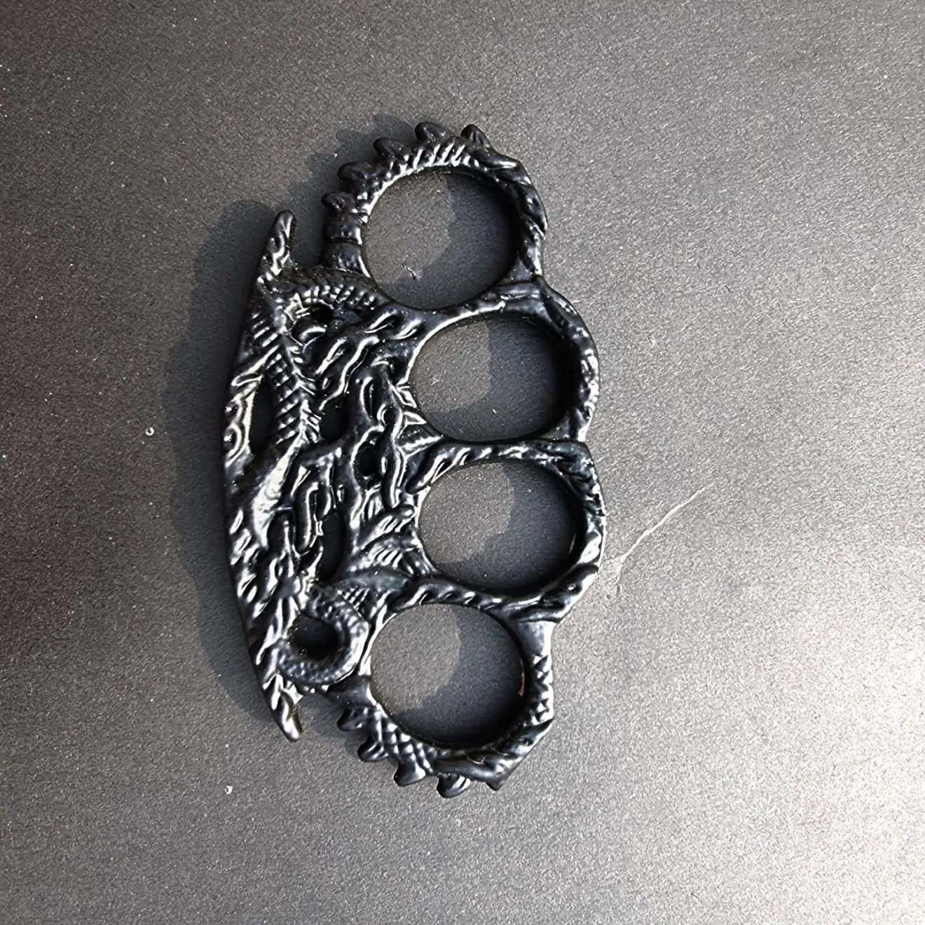 Black Iron Knuckle Duster Dragan Gripper 1Pc Beautiful Design