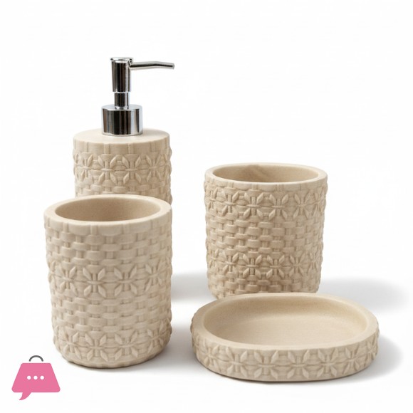 Modern Resin Bathroom Accessory Set - 4PCS
