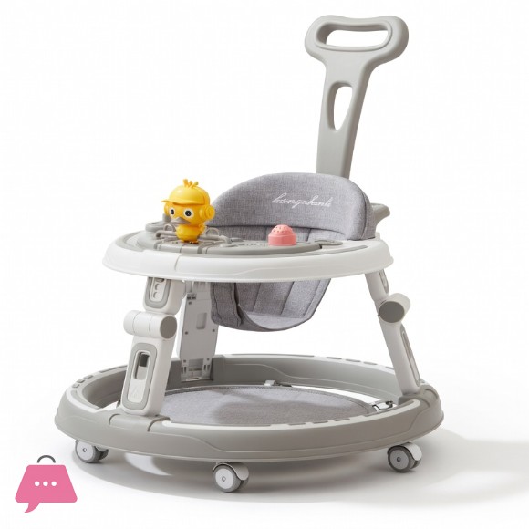 Multifunctional Baby Walker Music Foldable and Adjustable Steel Frame
