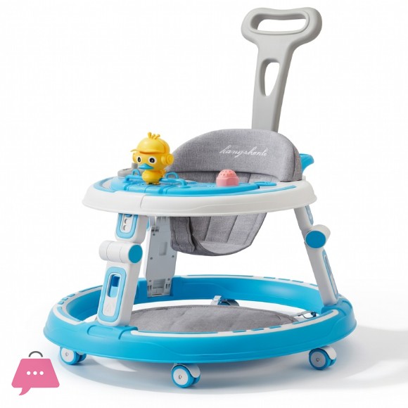 Multifunctional Baby Walker Music Foldable and Adjustable Steel Frame