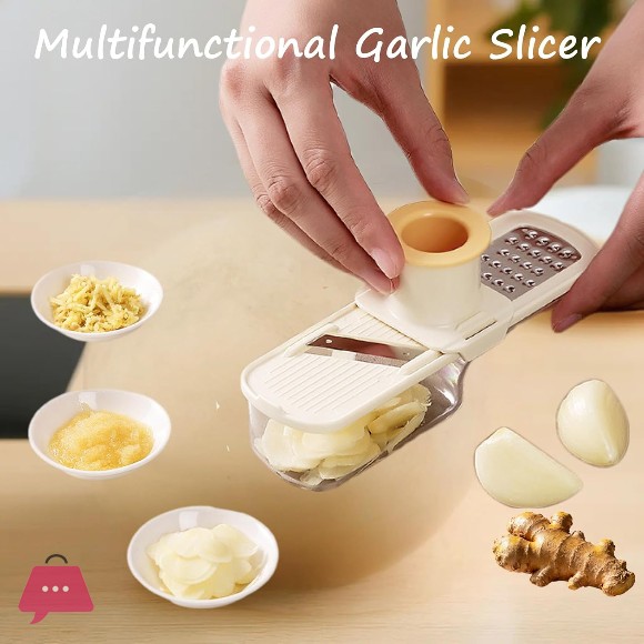 Multifunctional Mini Garlic Grinder 3 in 1 Mini Garlic Slicer Super Thin with Hand Guard