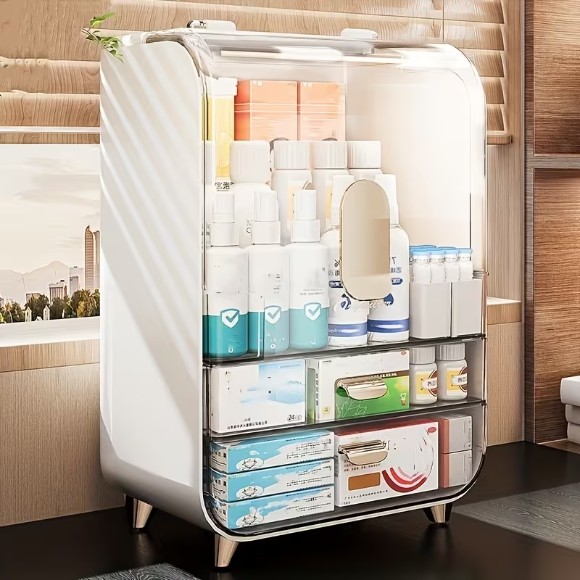 Multifunctional Storage Box Dressing Table Cosmetics Storage Box Jewelry Organizer,