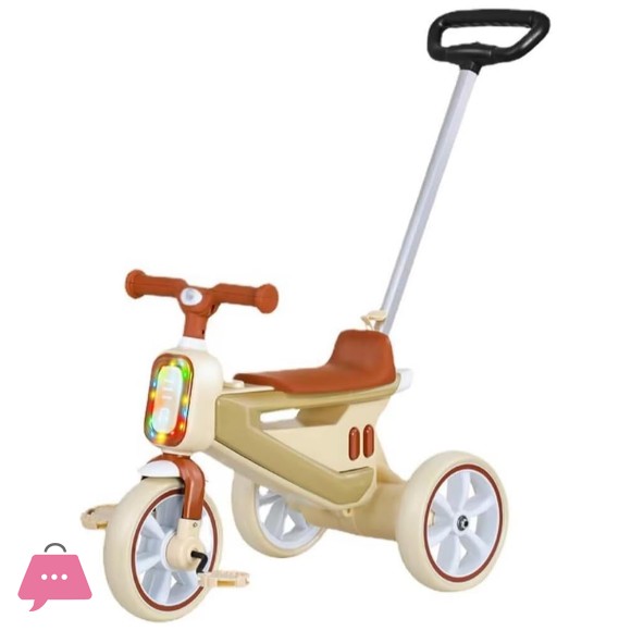 New Style Children Tricycle Baby Trike with Music and Light Kids Trike with Push Car