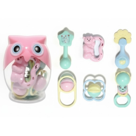 Owl Baby Rattle Set Pack of 6