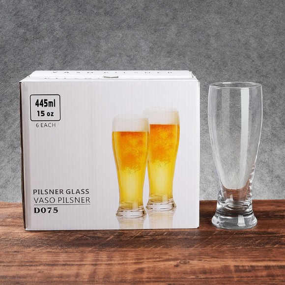 Pilsener Glass Pint Glass 445ml High-capacity Pack of 6