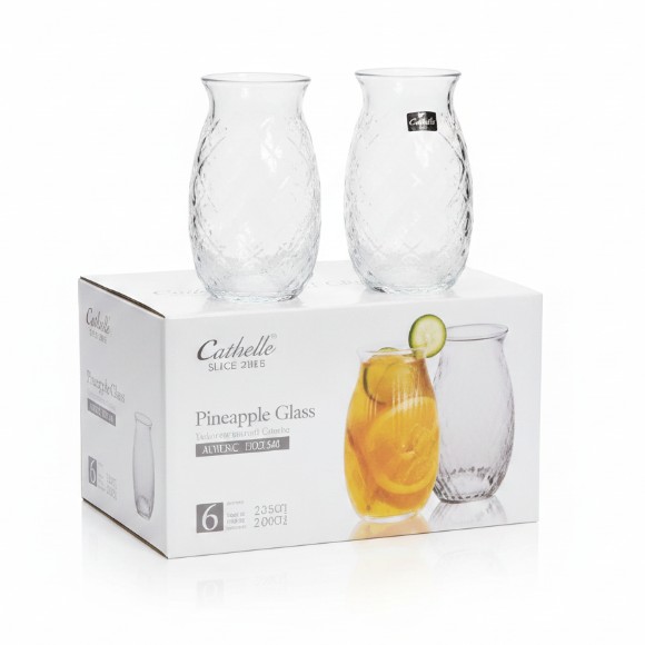 Pineapple Drinking Glasses Pack of 6