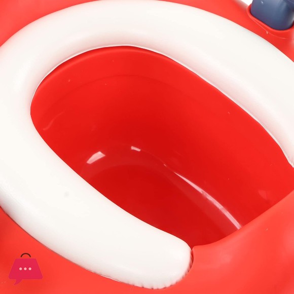 Potty Training Toilet, Thickened PP Separate Design Easy to Clean Portable Potty PU Cushion Curved Backrest Cute Cartoon Shape Potty Training Seat for Car