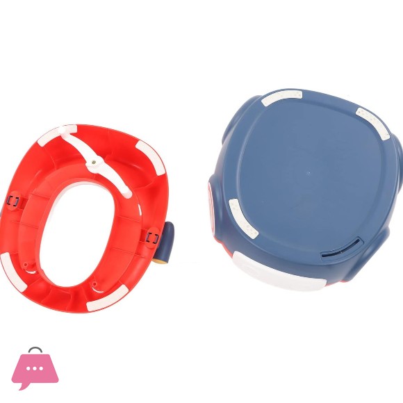 Potty Training Toilet, Thickened PP Separate Design Easy to Clean Portable Potty PU Cushion Curved Backrest Cute Cartoon Shape Potty Training Seat for Car